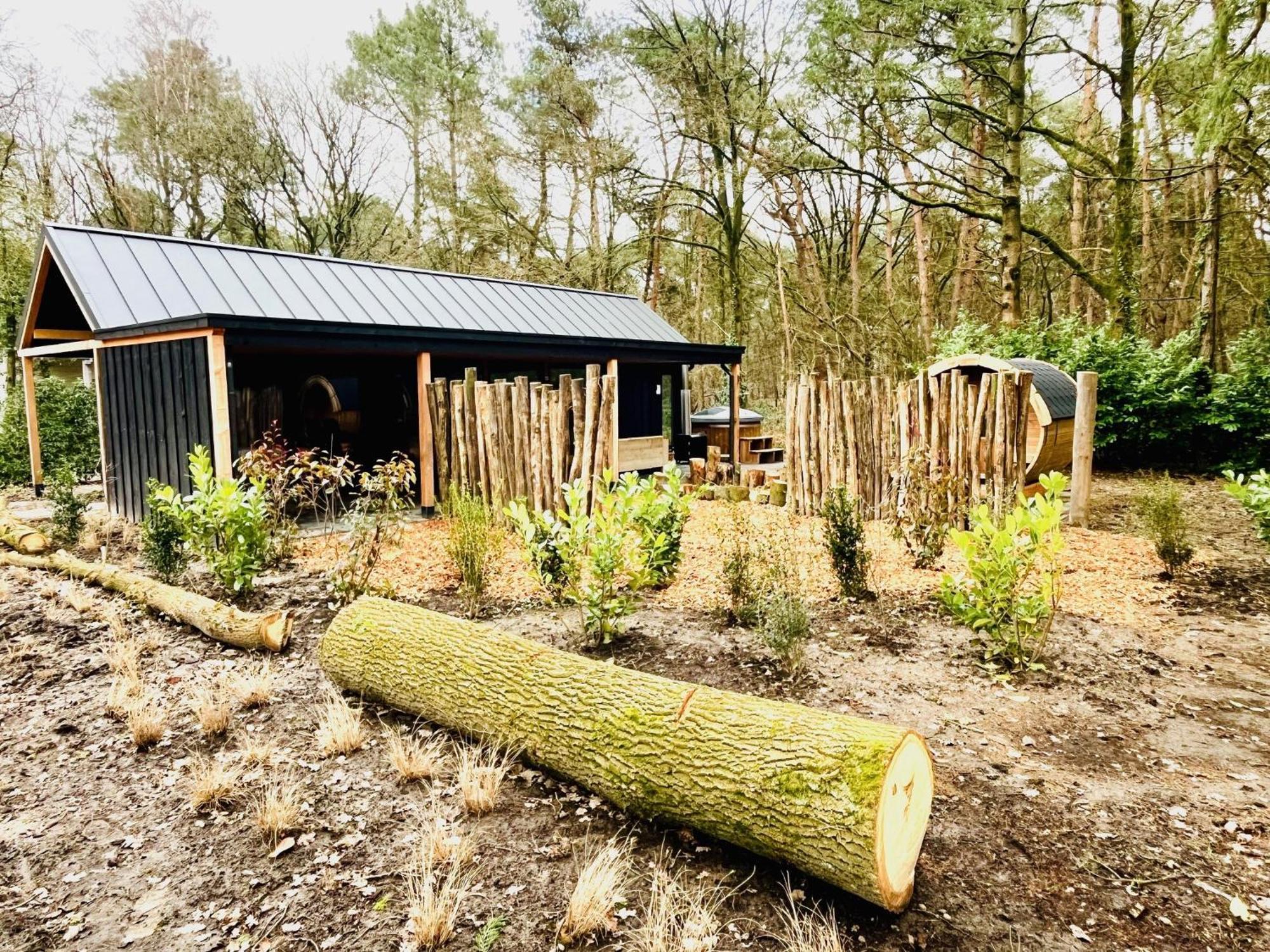 Wellness In The Woods - 4P Tinyhouse Met Prive Sauna & Hottub Diessen Exteriör bild
